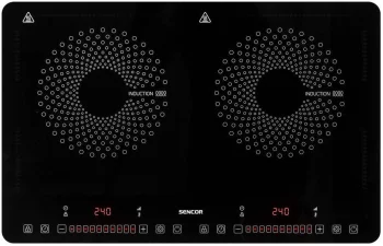 Плитка настільна Sencor індукційна , комф. - 2, 1.4+2Вт,  управл - сенсор, чорний