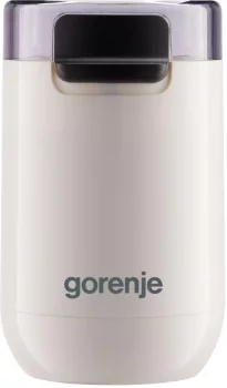 Кавомолка Gorenje роторна 150Вт, об'єм зерен-45г, 3 ступеня помолу, пластик/метал, білий