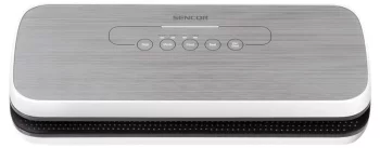 Вакууматор Sencor для пакетів і контейнерів, 110Вт, 30см, електронне керування, +5 пакетів, +1 рулон, пластик, сріблястий29