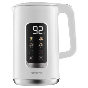 Електрочайник Sencor 1.7л, Strix, LED дисплей, подвійні стінки, сенс. керування, білий