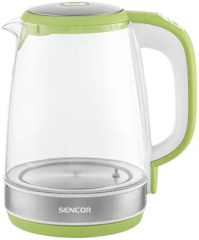 Електрочайник Sencor 2л, Strix, скло, 5 темп.реж, салатовий