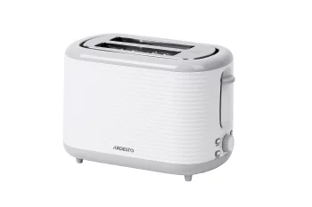 Тостер Ardesto White stripes T-F17WG 930Вт, пластик, білий+сірий
