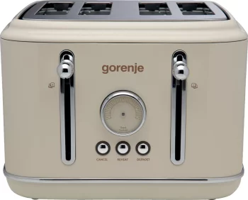 Тостер Gorenje, 950Вт, функц. розморожування, автовідключення, пластик + металл, бежевий