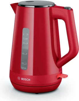 Електрочайник Bosch 1.7л, пластик, червоно-чорний
