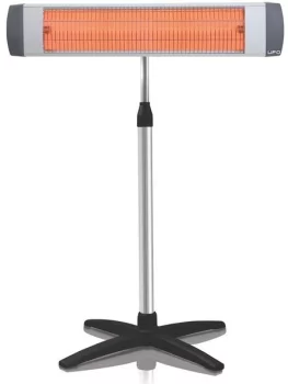 Обігрівач інфрачервоний UFO фламентін, 28м2, 2300Вт, мех. упр-ння, ун. монтаж, + ніжка, сірий/чорний