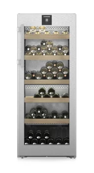 Холодильник Liebherr для вина, 145.4x59.7х67.5, полок - 6, зон - 2, бут-107, ST, дисплей, сріблястий