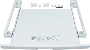 Комплект монтажний Siemens для з'єднання пральної машини з сушильною машиною, висувна полиця, білий