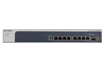Комутатор NETGEAR XS508M 7x10GE, 1x10GE/GE SFP+ Combo, Некерований