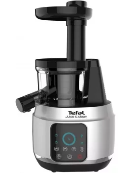 Соковитискач Tefal Juice&Clean шнековий 150Вт, чаша-0.8л, жмих-0.8л, пластик, сріблясто-чорний