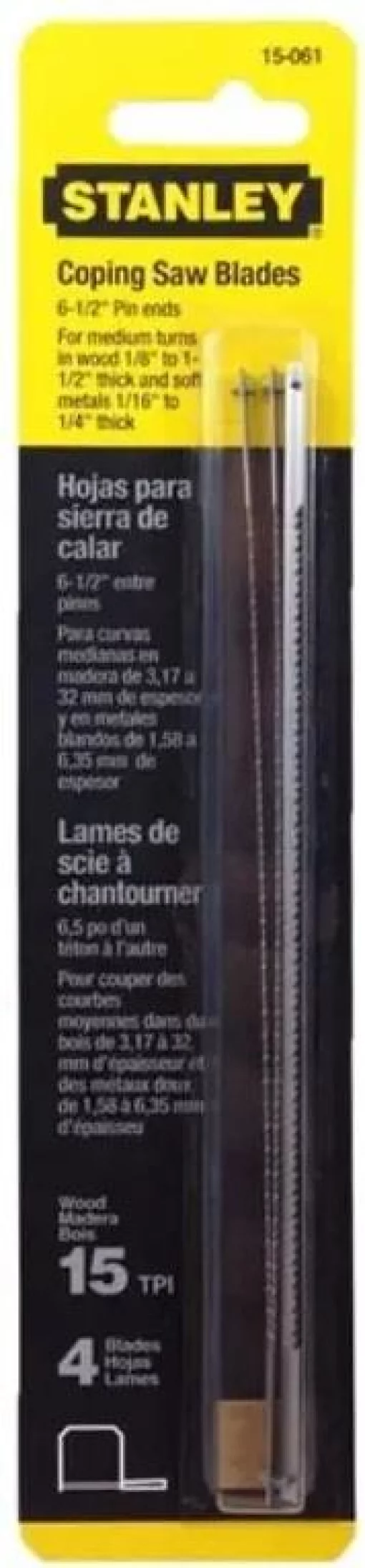 Полотно пиляльне для лобзика Stanley FatMax, по дереву, 15TPI, 160мм, 4шт