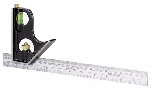 Кутник будівельний Stanley, 30см, комбінований, метал, шкали вмм/см/дюймах, клас точності I