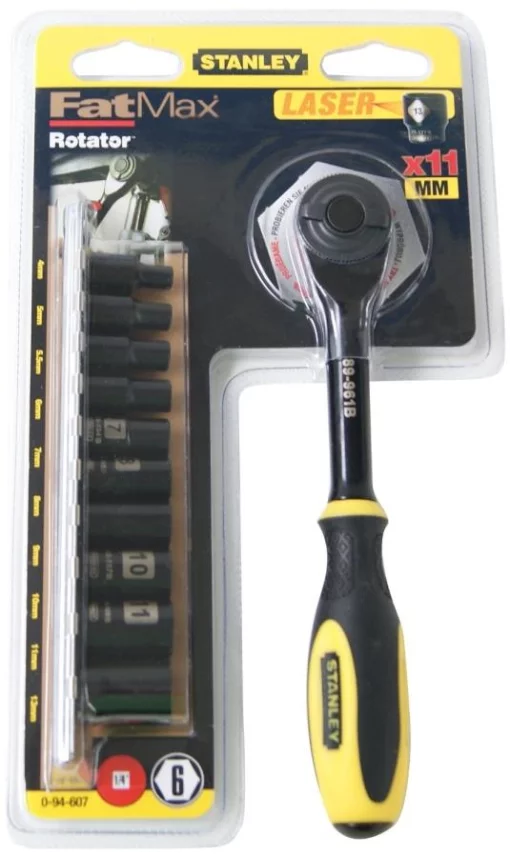 Набір торцевих головок Stanley Rotator, 1/4", з тріскачкою, 11шт