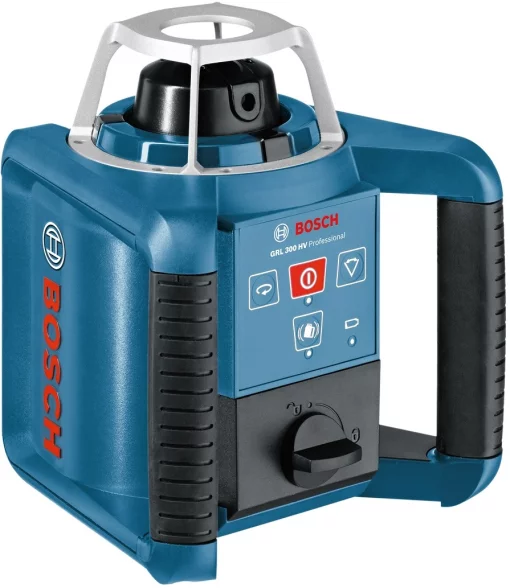 Нівелір лазерний ротаційний Bosch Professional GRL 300 HV 60м/з до 300м ±0.1мм/м червоний промінь 150/300/600об/хв кейс приймач LR1 пульт RC1 тримач WM4 ЗП окуляри мішень IP54 1.8кг