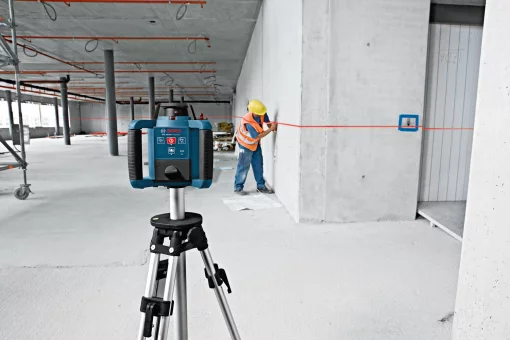 Нівелір лазерний ротаційний Bosch Professional GRL 250 HV 30м/з до 125м ±0.1мм/м червоний промінь 150/300/600об/хв кейс пульт RC1 окуляри мішень IP54 1.8кг