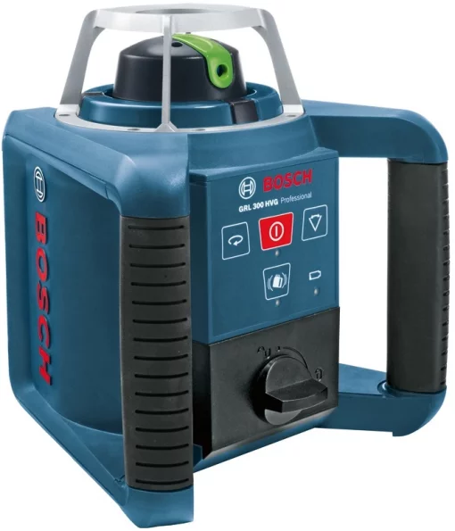 Нівелір лазерний ротаційний Bosch Professional GRL 300 HVG до 300м ±0.1мм/м зелений промінь 150/300/600об/хв тримач WM4 IP54 1.8кг зелений промінь кейс приймач LR1 пульт RC1 АКБ ЗП мішень