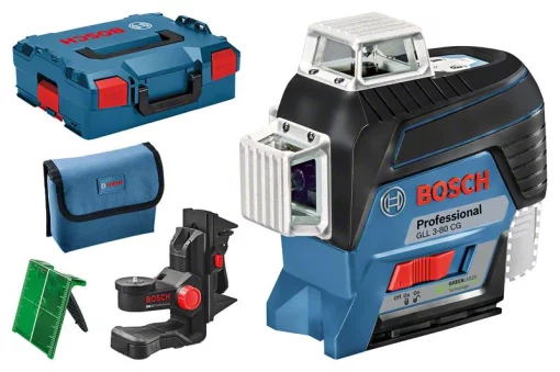 Нівелір лазерний Bosch Professional GLL 3-80 CG до 30м ±0.3мм/м зелений промінь з приймачем 120м BM 1 + L-Boxx 0.82кг