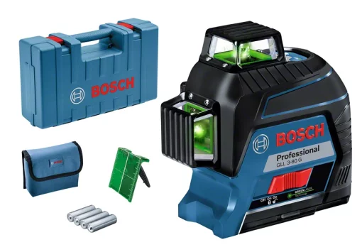 Нівелір лазерний Bosch Professional GLL 3-80 G до 30м ±0.3мм/м зелений промінь з приймачем 120м кейс 0.82кг
