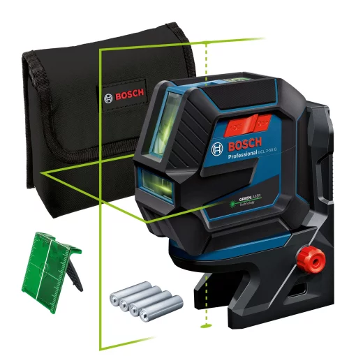 Нівелір лазерний Bosch Professional GCL 2-50 G до 15м ±0.3мм/м зелений промінь з тримачем RM 10 чохлом мішенню 0.58кг