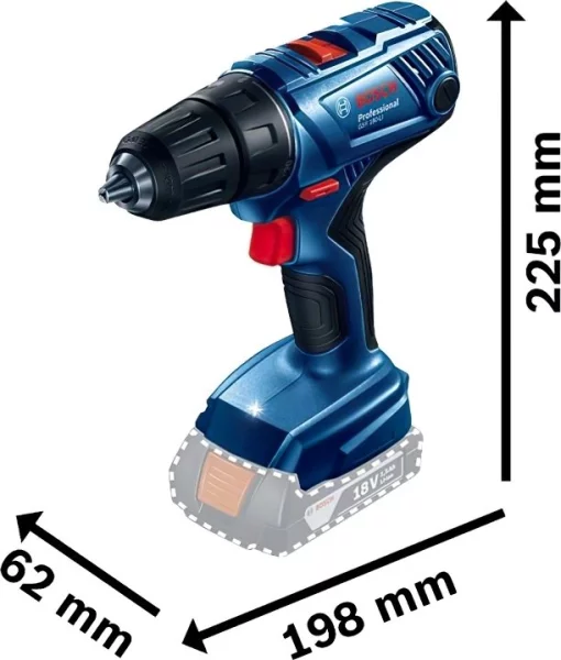 Шурупокрут-дриль акумуляторний Bosch Professional GSR 180-LI 18В 2х2А·год 21-54Нм 450·1900об·хв ЗП GAL 18V-20 кейс 1.6кг