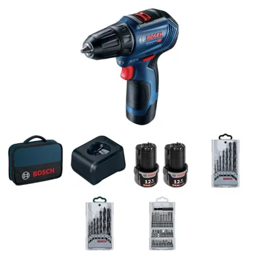 Шурупокрут-дриль акумуляторний Bosch Professional GSR 12V-30 12В 2х2А·год 18·30Нм 420·1600об/хв 0.89кг кейс набір оснастки