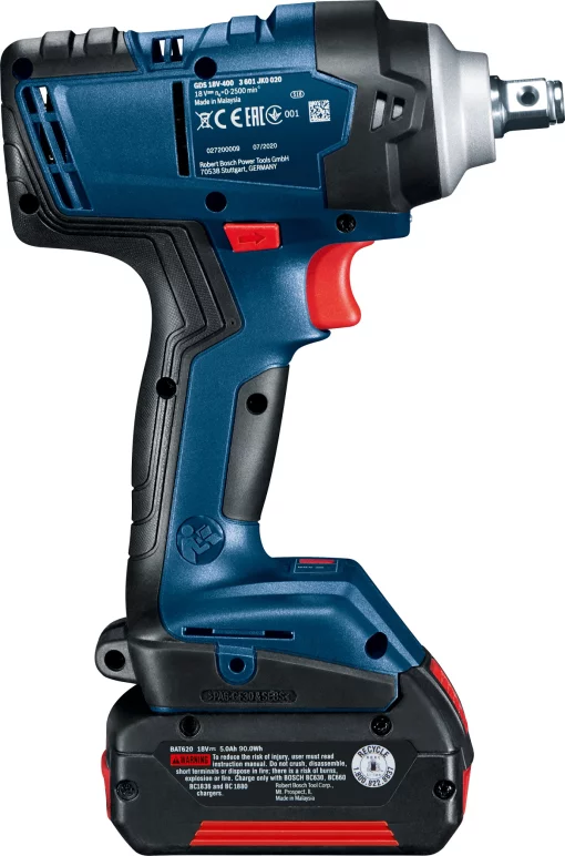 Гайковерт ударний акумуляторний Bosch Professional GDS 18V-400 18В 400Нм 2500об/хв кейс 1.25кг без АКБ та ЗП