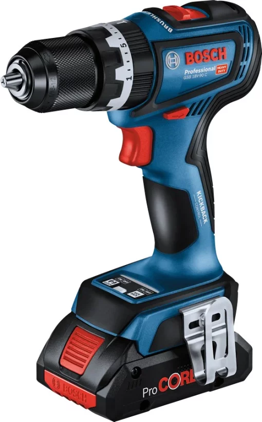 Шурупокрут-дриль акумуляторний Bosch Professional GSB 18V-90 C 18В 2х4А·год 36·64Нм 0-630·0-2100об/хв 1.2кг