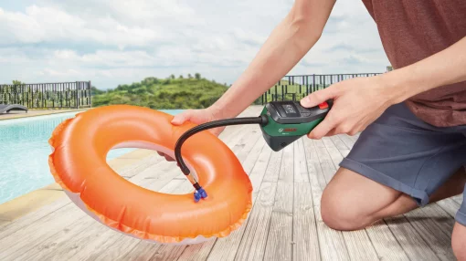 Компресор автомобільний акумуляторний Bosch EasyPump, 3.6 В, 3 Ач, 10.3 бар, 10 л/хв, 0.4кг