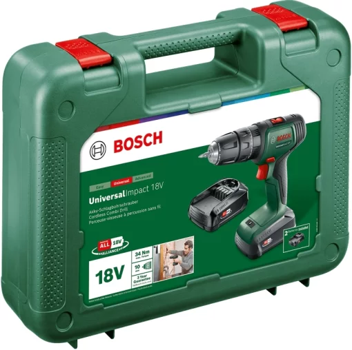 Шурупокрут-дриль акумуляторний Bosch UniversalImpact 18В 2х1.5А·год 20Нм 0-440·0-1450об/хв кейс ЗП 1.3кг
