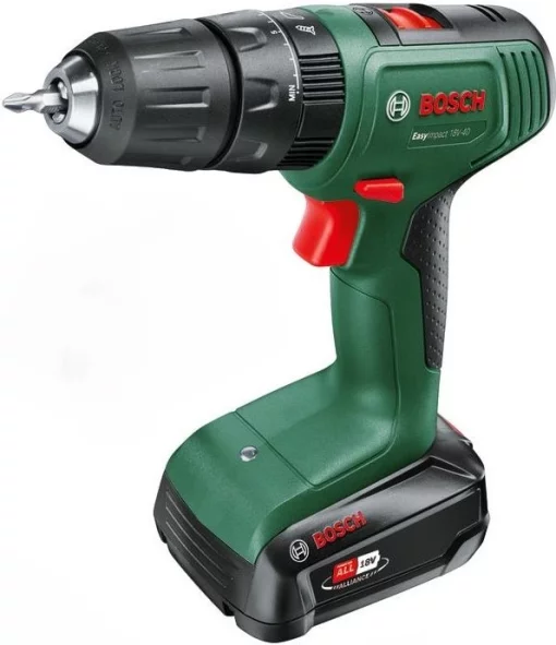 Шурупокрут-дриль акумуляторний Bosch EasyImpact 18V-40 18В 2х2А·год 20·38Нм 0-430·0-1630об/хв кейс ЗП набір 34шт (АС Xline) 1.4кг