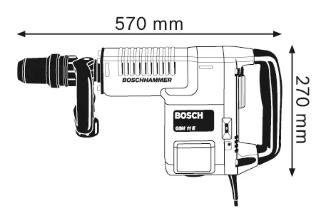 Молоток відбійний Bosch Professional GSH 11E 1500Вт 16.8Дж 900-890уд/хв 10.1кг