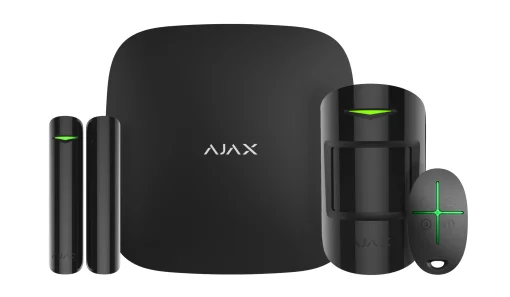 Комплект охоронної сигналізації Ajax StarterKit 2, hub2, motionprotect, doorprotect, spacecontrol, jeweller, бездротовий, чорний