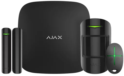 Комплект охоронної сигналізації Ajax StarterKit 2, hub2, motionprotect, doorprotect, spacecontrol, jeweller, бездротовий, чорний