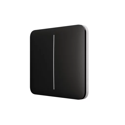 Кнопка для двоклавішного вимикача Ajax SoloButton 2-gang for LightSwitch, Jeweler, бездротовий, чорний