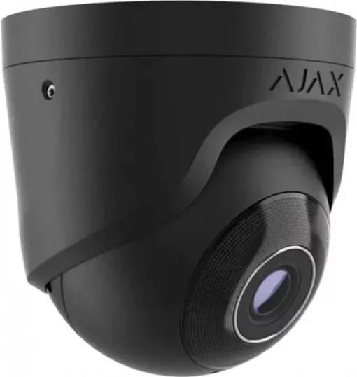 IP-Камера дротова Ajax TurretCam, 5мп, 2.8мм, Poe, True WDR, IP 65, ІЧ 35м, аудіо, кут огляду 100° до 110°, купольна, чорна