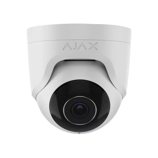 IP-Камера дротова Ajax TurretCam, 5мп, 4мм, Poe, True WDR, IP 65, ІЧ 35м, аудіо, кут огляду 75°до 85°, купольна, біла