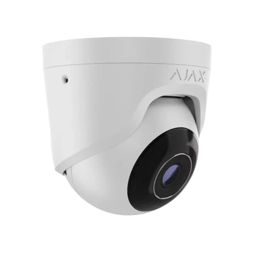 IP-Камера дротова Ajax TurretCam, 5мп, 4мм, Poe, True WDR, IP 65, ІЧ 35м, аудіо, кут огляду 75°до 85°, купольна, біла