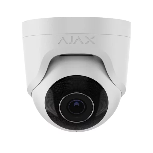 IP-Камера дротова Ajax TurretCam, 8мп, 4мм, Poe, True WDR, IP 65, ІЧ 35м, аудіо, кут огляду 75°до 85°, купольна, біла