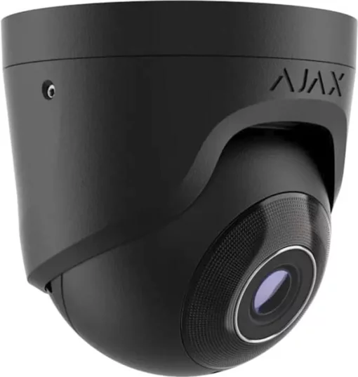 IP-Камера дротова Ajax TurretCam, 8мп, 4мм, Poe, True WDR, IP 65, ІЧ 35м, аудіо, кут огляду 75°до 85°, купольна, чорна