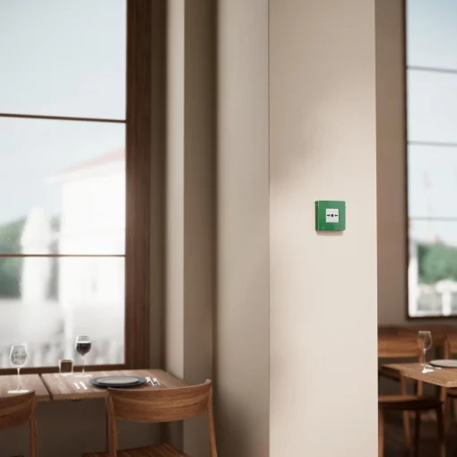 Бездротова настінна кнопка для активації пожежної тривоги вручну для житлових об'єктів Ajax Manual Call Point, jeweller, бездротовий, зелений