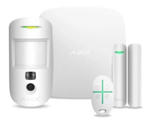 Комплект охоронної сигналізації Ajax HDR StarterKit Cam Plus, hub 2 plus, motioncam HDR, doorprotect, spacecontrol, jeweller, бездротовий, білий