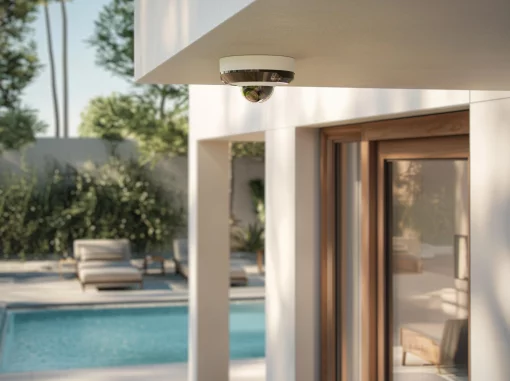 IP-Камера дротова Ajax DomeCam Mini HL white, 5мп, 2.8мм, гібридне підсвічування IR 15м, білий Led 15м, Poe, True WDR, IP 65, ІЧ 15м, аудіо, кут огляду 100° до 110°, міні купольна, біла