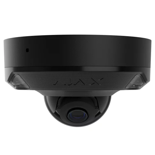 IP-Камера дротова Ajax DomeCam Mini HL black, 5мп, 2.8мм, гібридне підсвічування IR 15м, білий Led 15м, Poe, True WDR, IP 65, ІЧ 15м, аудіо, кут огляду 100° до 110°, міні купольна, чорна