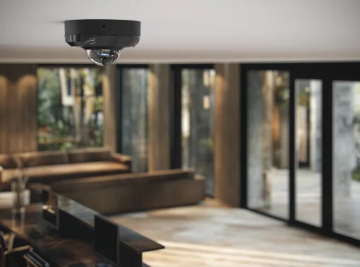 IP-Камера дротова Ajax DomeCam Mini HL black, 5мп, 2.8мм, гібридне підсвічування IR 15м, білий Led 15м, Poe, True WDR, IP 65, ІЧ 15м, аудіо, кут огляду 100° до 110°, міні купольна, чорна