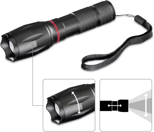 Ліхтар ручний на батарейках Hama SOLID PRO, AAAx3, 200лм, 5Вт, LED, чорний