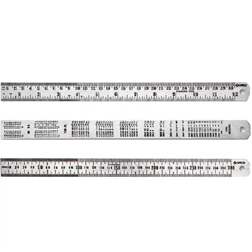 Лінійка сталева довжиною 450 мм з метричною та дюймовою шкалою, ціна поділки 0,5 мм, неіржавіюча ста