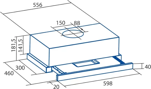 Витяжка Cata телескопічна, 60см, 698м.куб/год, TFH 6430 gbk, чорний