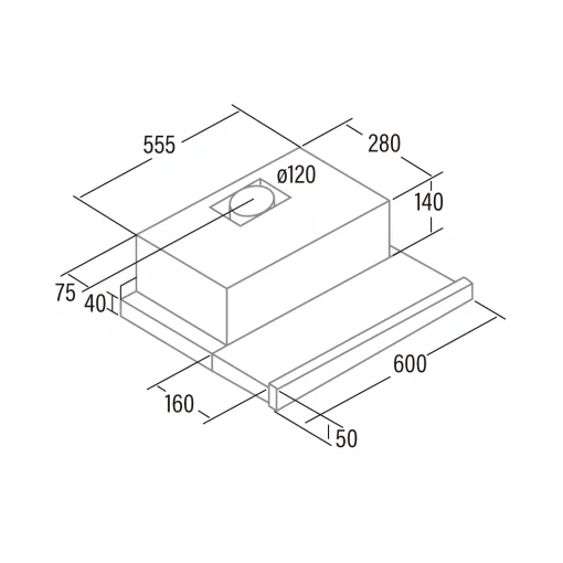 Витяжка Cata телескопічна, 60см, 600м.куб/год, TF-5260 x, нерж