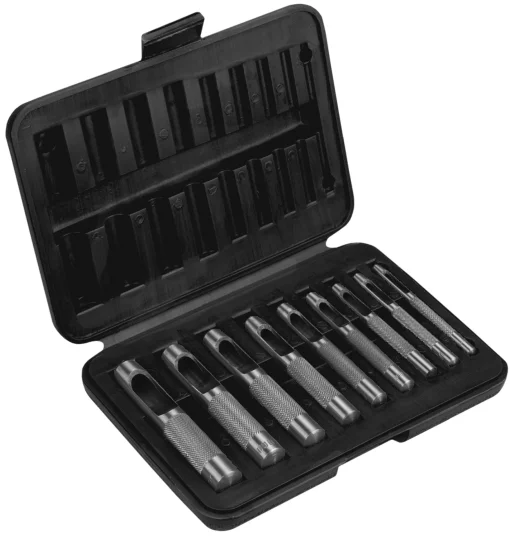 Пробійник круглих отворів TOPEX, 3-12мм, 195мм, кейс, набір 9шт