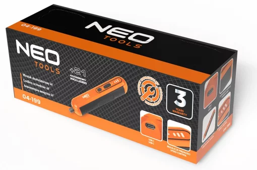 Викрутка акумуляторна Neo Tools 4В1Х1.5А·год 4.5Нм 230об/хв 20 біт кейс 0.23кг