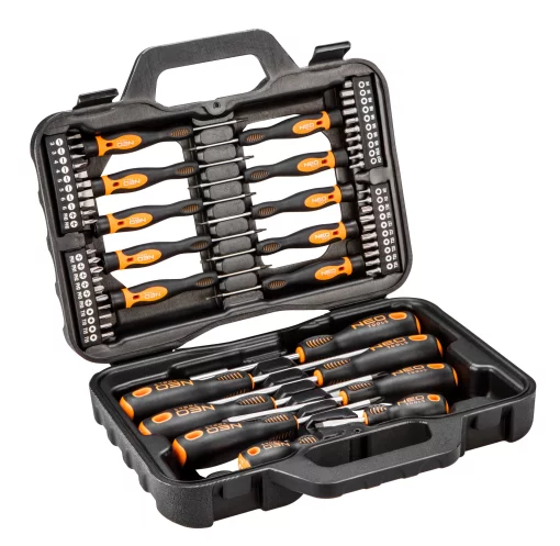 Викрутки Neo Tools 40 біт, SL,PH,Torx,H, сталь S2, кейс, набір 58шт